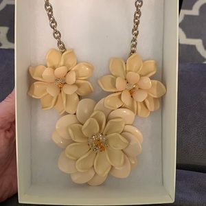 Talbot’s necklace enamel floral design with clear and orange crystals with box